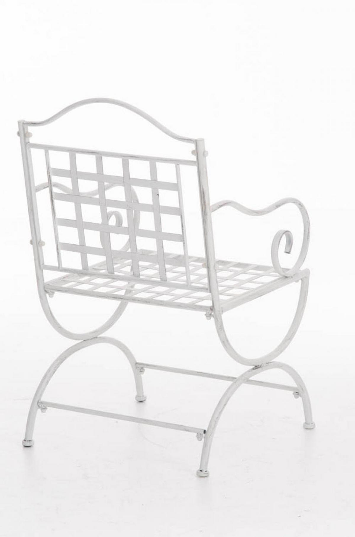 GARTENSTUHL Metall Antik Weiß - Weiß, Metall (56/92/53cm) - CLP