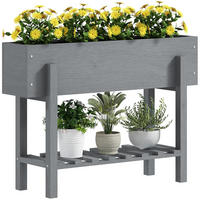 HOCHBEET, Beet mit Bodenablage, 100 x 30 x 70,5 cm, Grau - Multicolor, Holzwerkstoff (100/70.5/30cm) - FORIOUS
