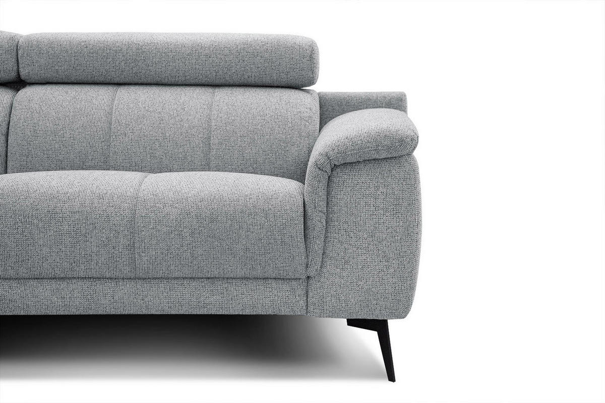 ECKSOFA FIERO 5-Sitzer, silberfarben - Silberfarben/Schwarz, Holzwerkstoff/Textil (158/269cm) - Courtois Laville
