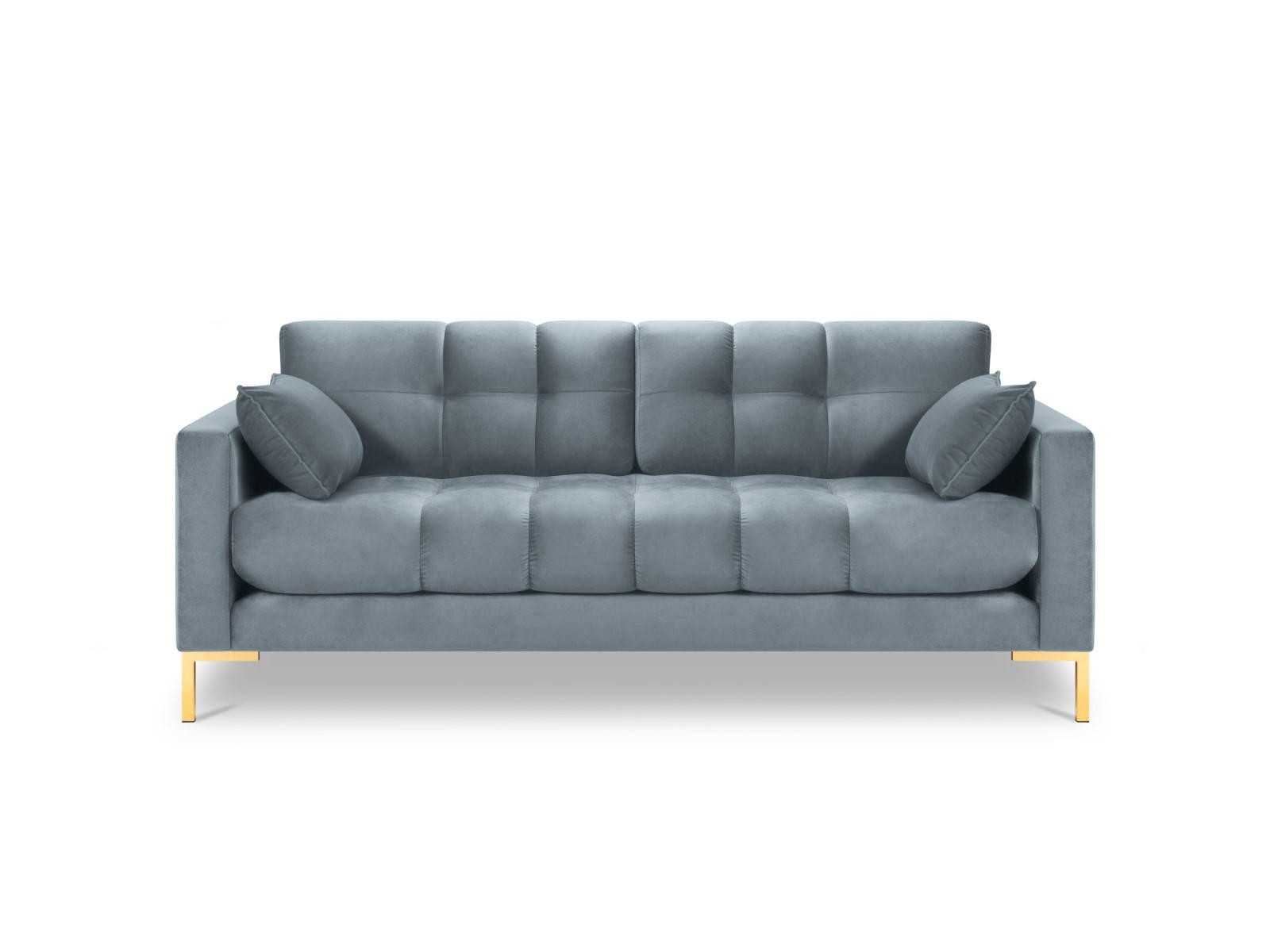 SOFA Mamaia aus Samt hellblau 3 Sitzplätze - Hellblau, Textil (92/75/177cm) - Micadoni