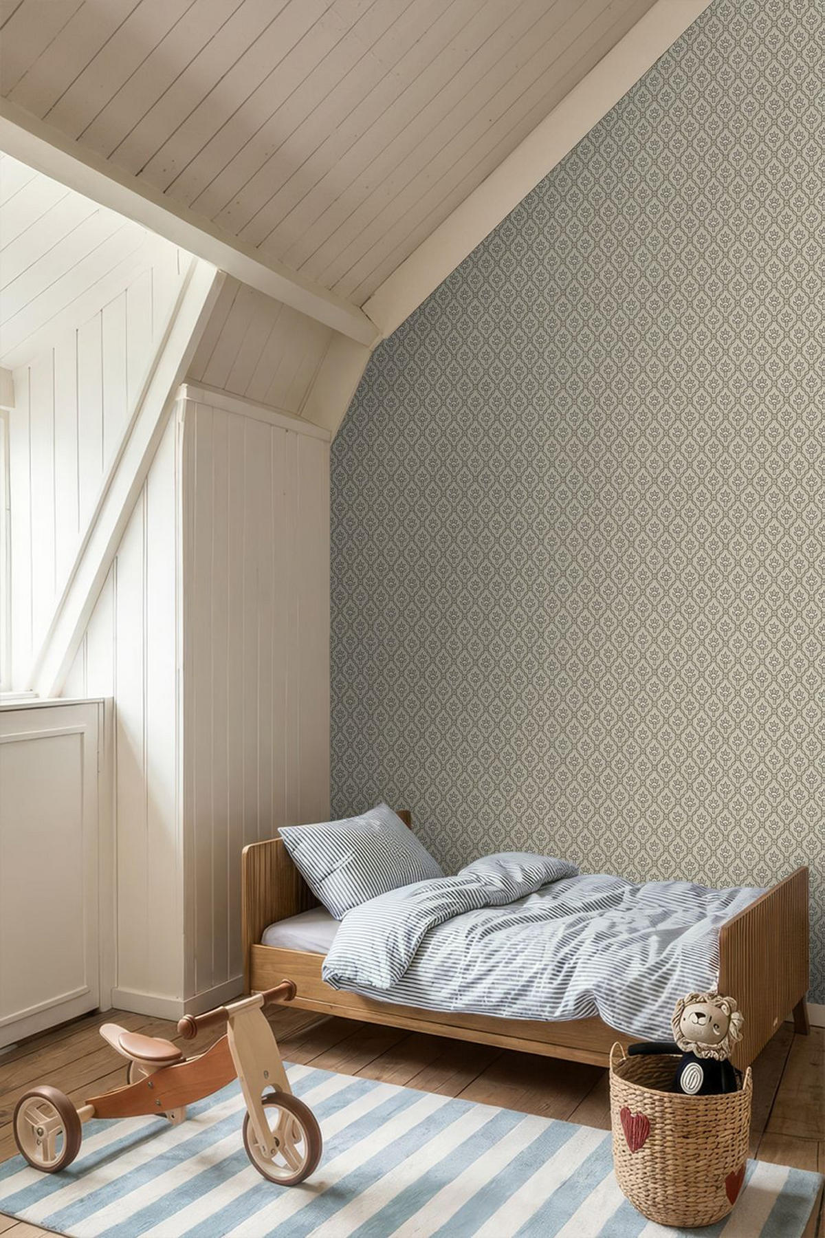 TAPETE Blumenmuster 50 x 900 cm - Blau, Papier (50/900cm) - ESTAhome