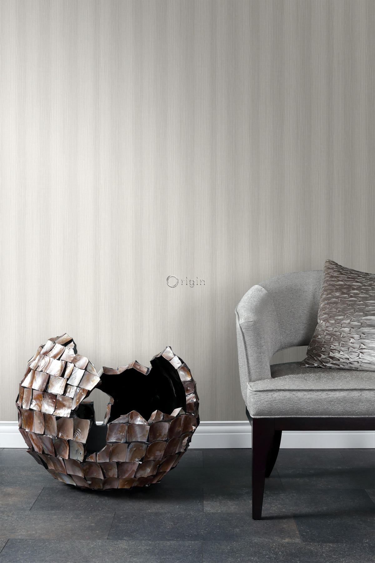 TAPETE Streifenmuster 53 cm x 10.05 m - Grau, Papier (53/1000cm) - Origin Wallcoverings