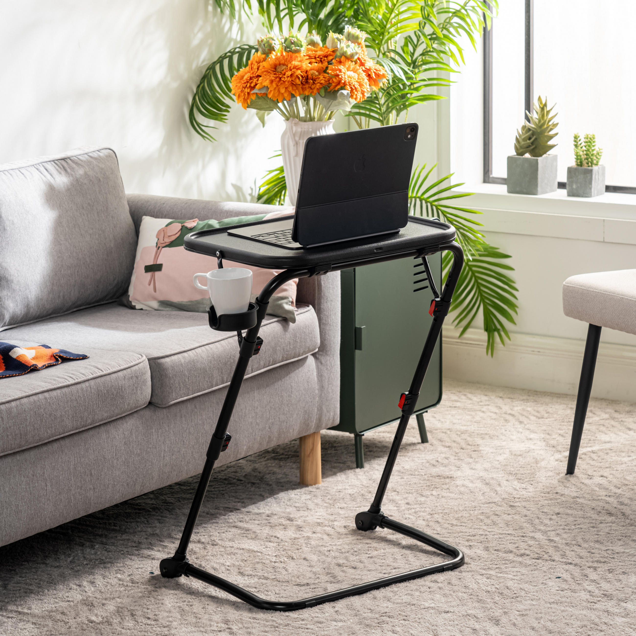 BEISTELLTISCH Schwarz, klappbar - Schwarz, Kunststoff (53.5/37/70.5cm) - Meubles Cosy