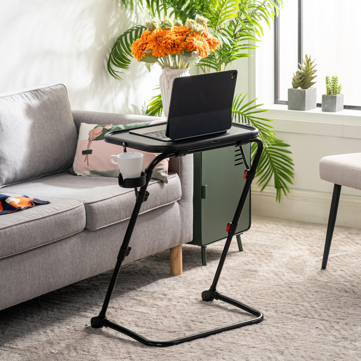 BEISTELLTISCH Schwarz, klappbar - Schwarz, Kunststoff (53.5/37/70.5cm) - Meubles Cosy