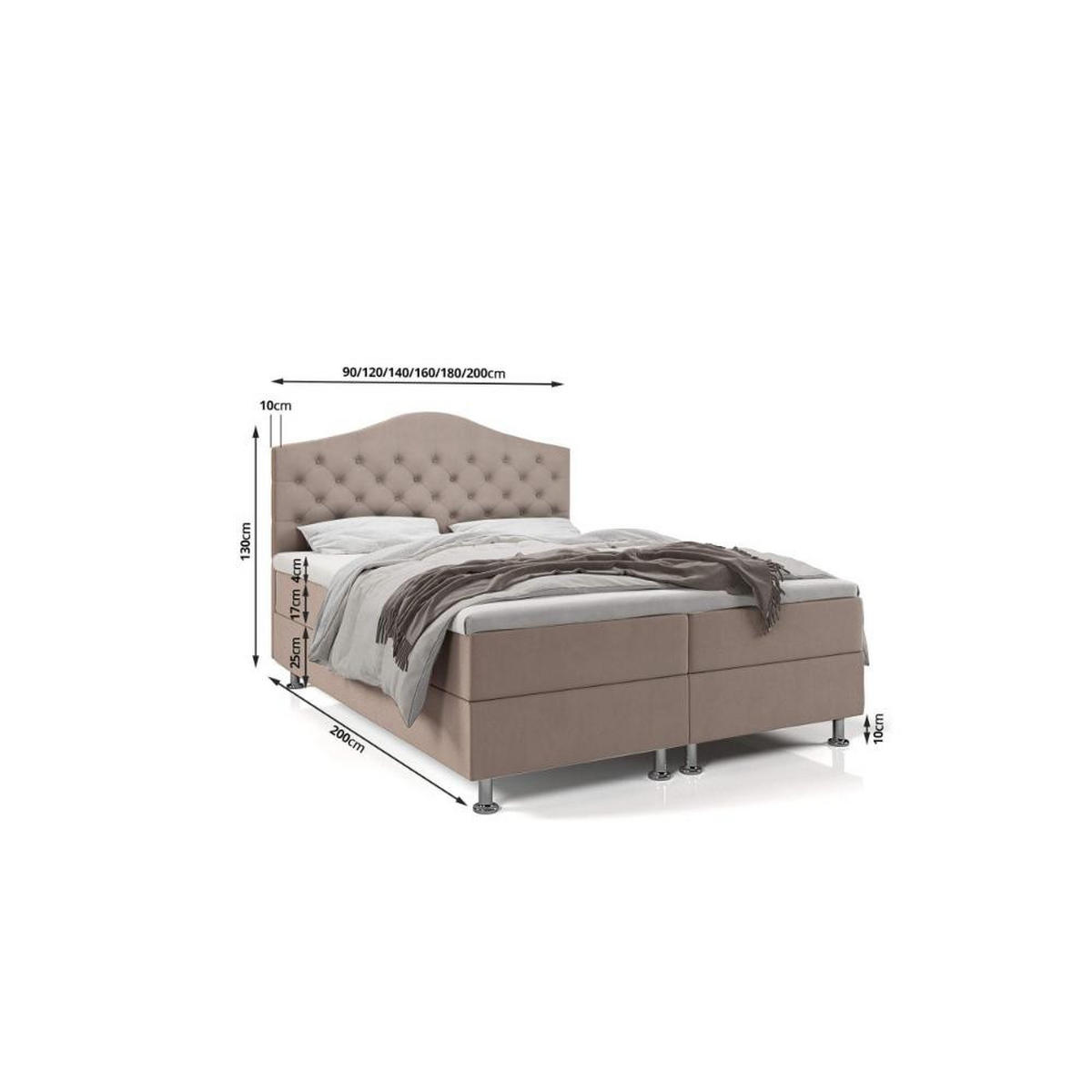 BOXBETT Glamour Bonellfederkern inkl. 7-Zonen Topper T-30 - BOXBETT mit Bettkasten - Gelb, Holz/Holzwerkstoff (180/200cm) - Best For Home