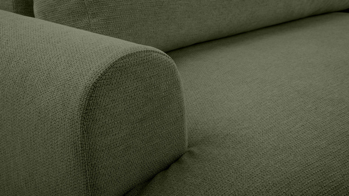 ECKSOFA mit Schlaffunktion Bordon, Dunkelgrün - Dunkelgrün, Textil (150/260cm) - Fedve