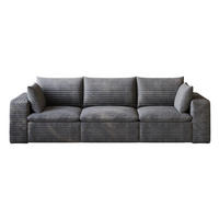 3-SITZER-SOFA aus Stoff Dunkelgrau mit Schaumstoffkern, flexibel kombinierbar und besonders weich - Dunkelgrau, Textil (260/60/90cm) - Modfu