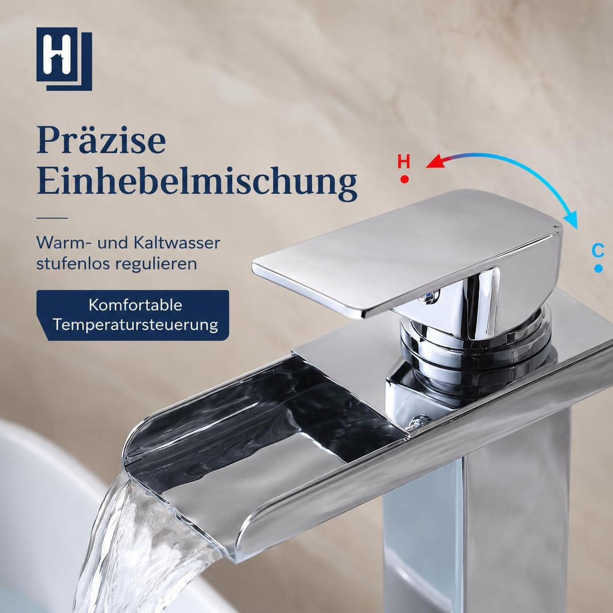 BADEZIMMERARMATUR, 32 x 13 cm, silber - Silberfarben, Metall (35/7/19cm) - Vallsero
