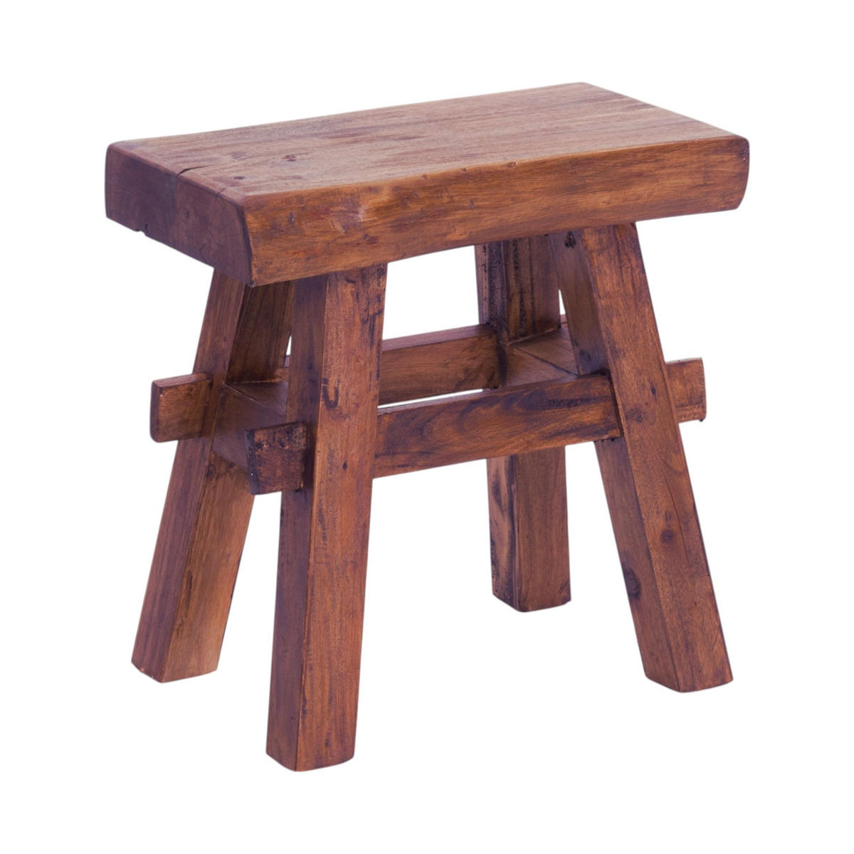 HOCKER VINTAGE 40 Massivholz 02 hellbraun - Hellbraun, Holz (45/43/27cm) - DESIGN DELIGHTS