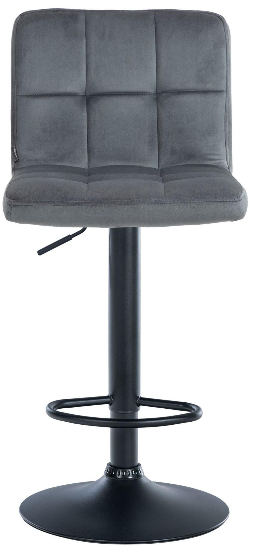 BARHOCKER Samt dunkelgrau - Dunkelgrau/Schwarz, Textil/Metall (46/94/47cm) - CLP