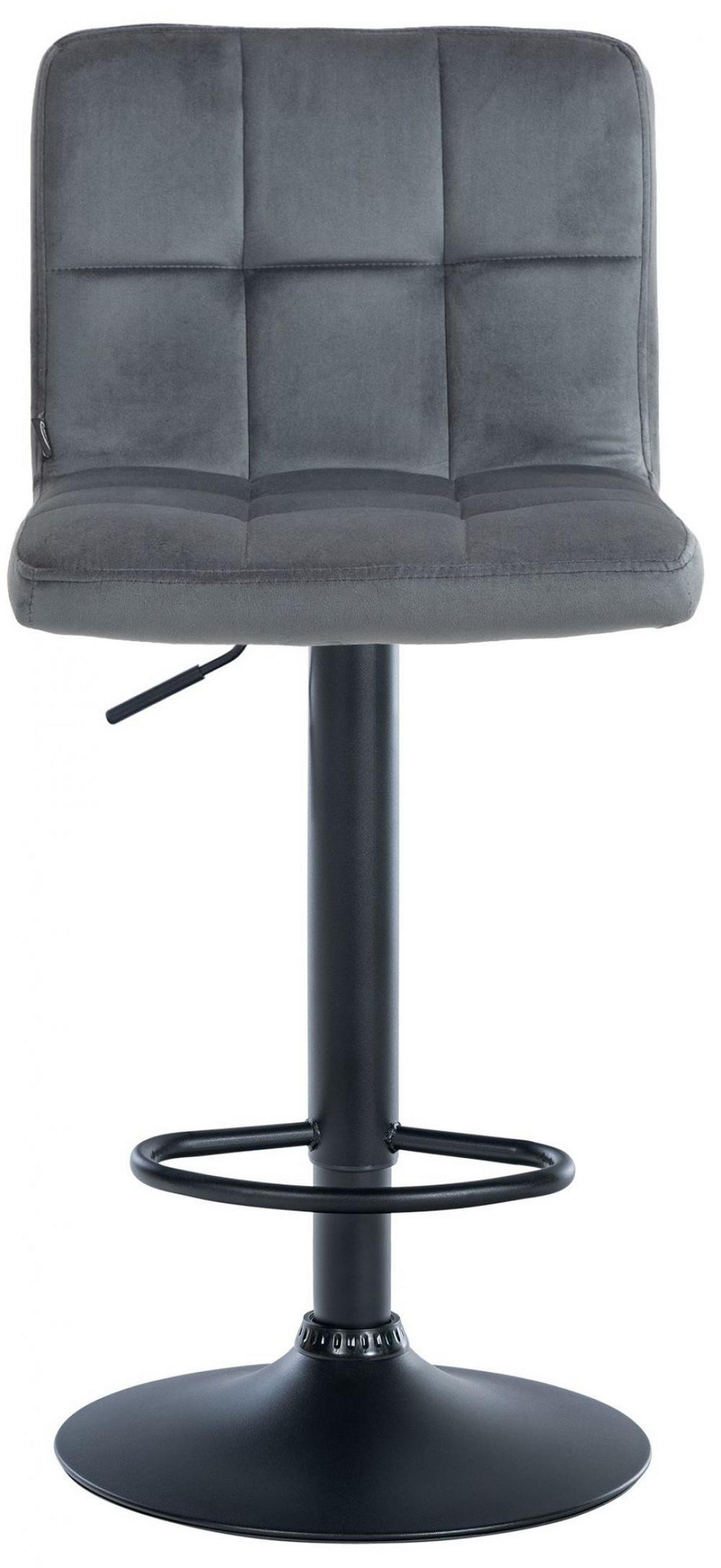 BARHOCKER Samt dunkelgrau - Dunkelgrau/Schwarz, Textil/Metall (46/94/47cm) - CLP