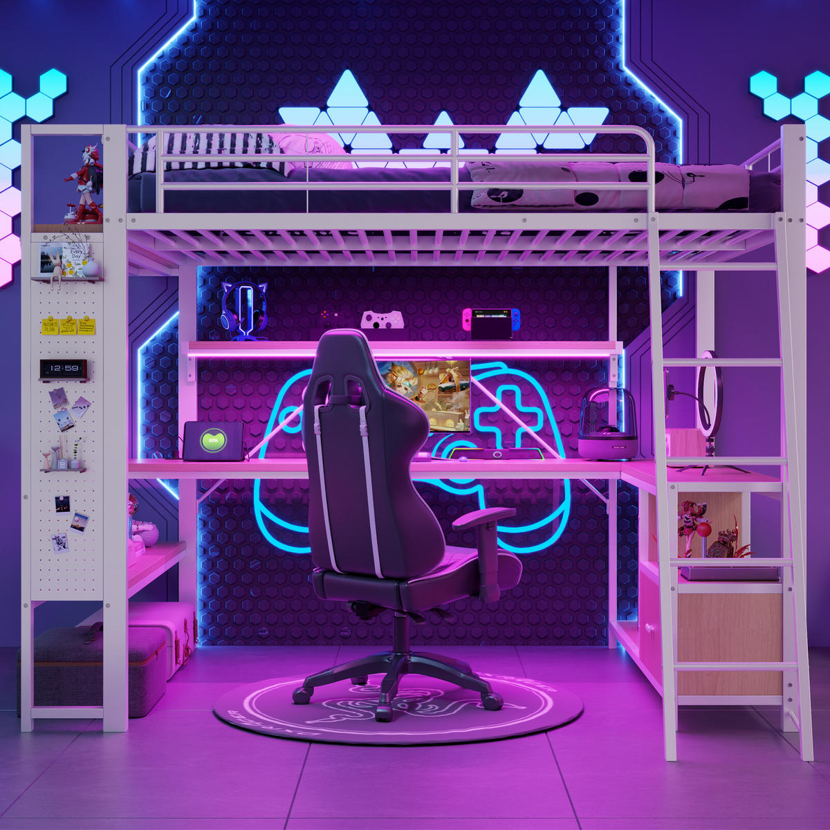 HOCHBETT Eisen 140/200 cm Weiß - Weiß, Metall - Raumix