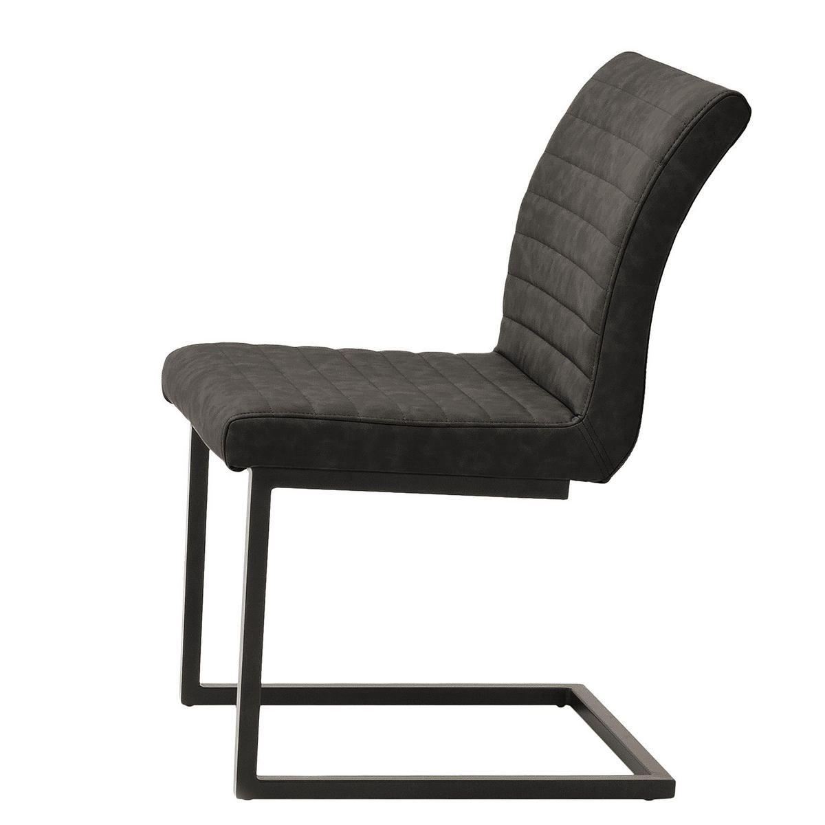 FREISCHWINGER - 2er-Set - Vintage Kunstleder - Schwarz/Grau, Kunststoff/Metall (47/86/63cm) - home24
