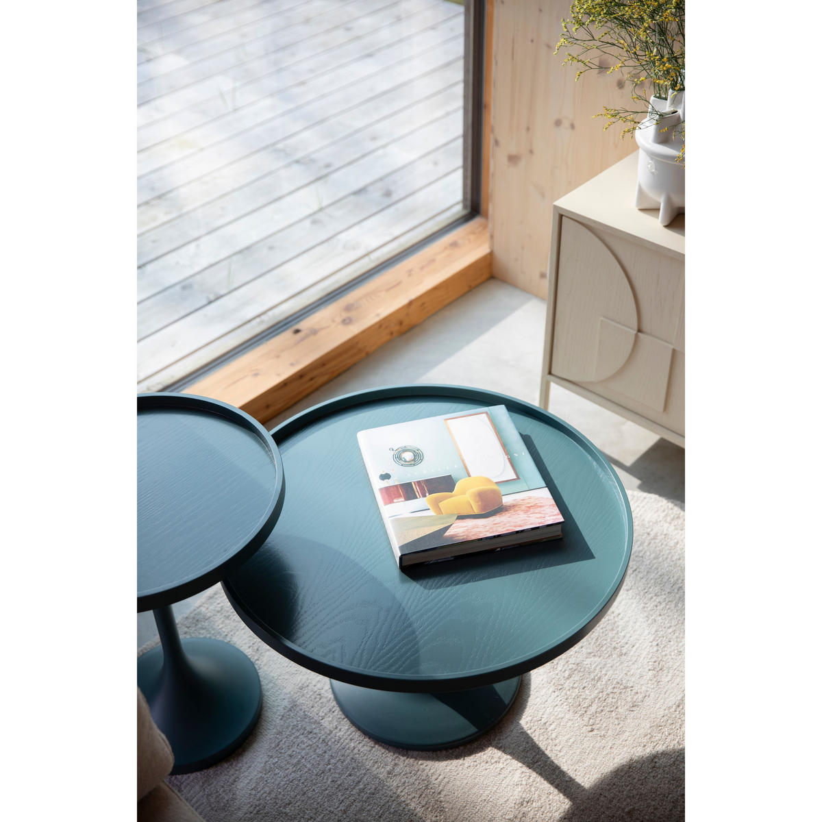 BEISTELLTISCH Jason Rund 46 cm Blau - Blau, Metall (46/46/56cm) - Zuiver