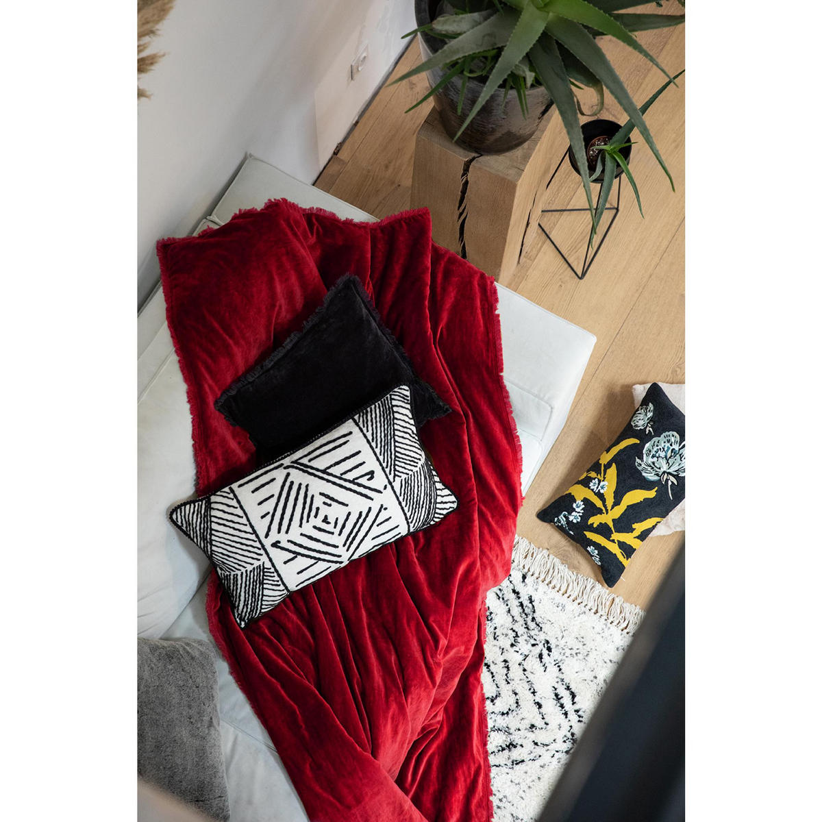 BETTÜBERWURF Fara rubinrot 240 x 260 cm - Rot, Textil (240/260cm) - Vivaraise