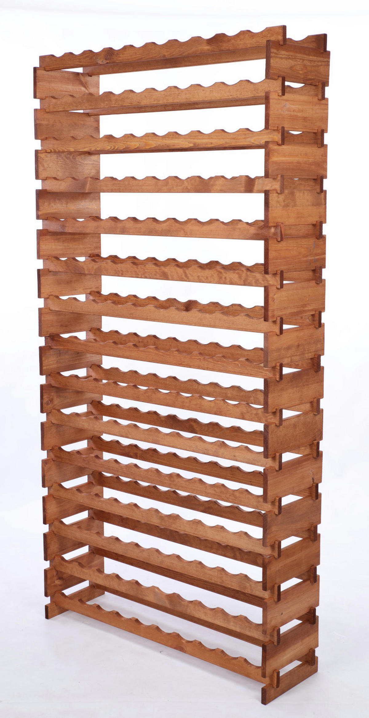WEINREGAL VINOTECA FLEX PRO HxBxT 205x103x28cm 150 Flaschen auf 15 Ebenen Braun geölt - Braun, Holz (103/205/28cm) - PROREGAL