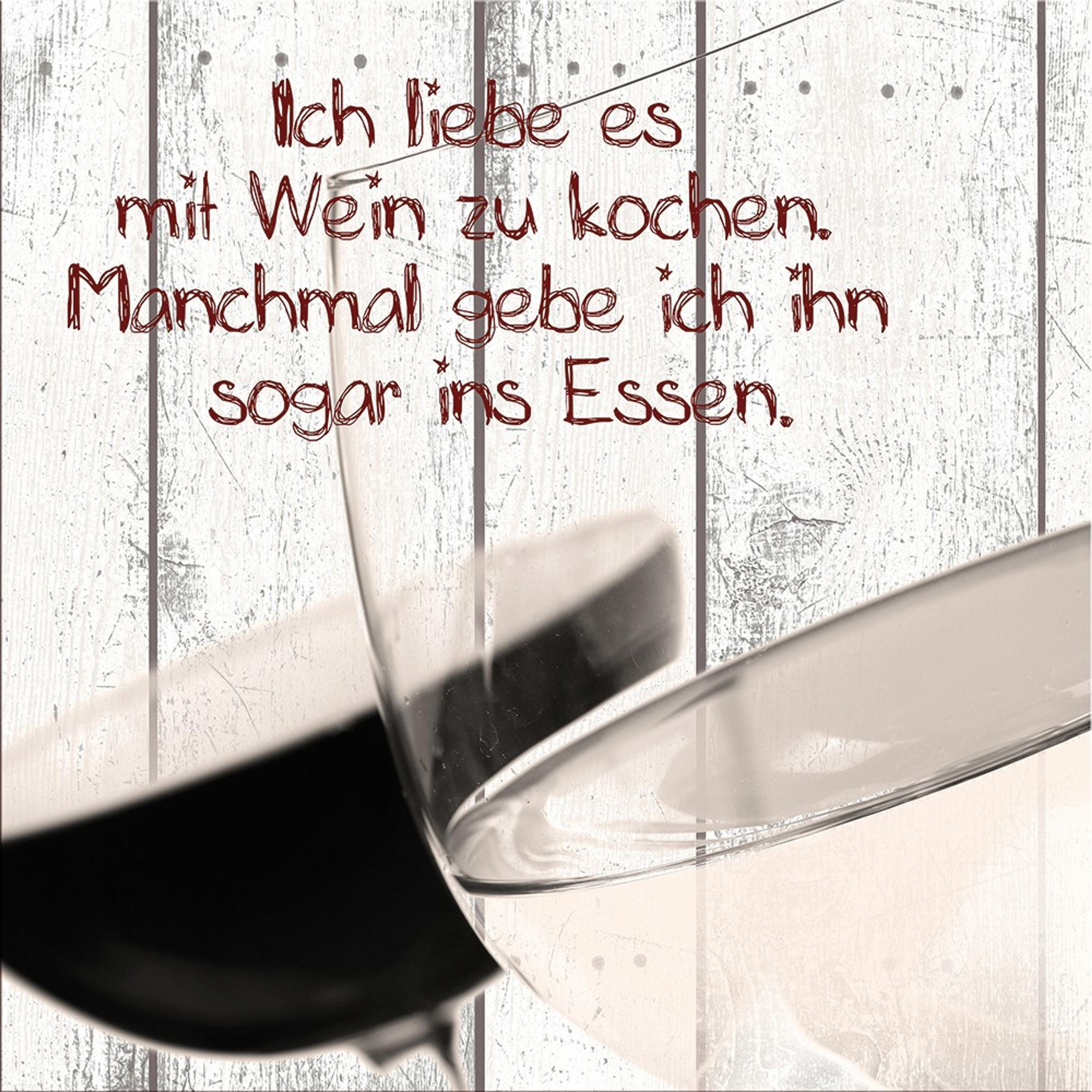 BILD 30x30 cm Küche Wein Spruch - Braun, Holzwerkstoff (30/30/2cm) - artissimo