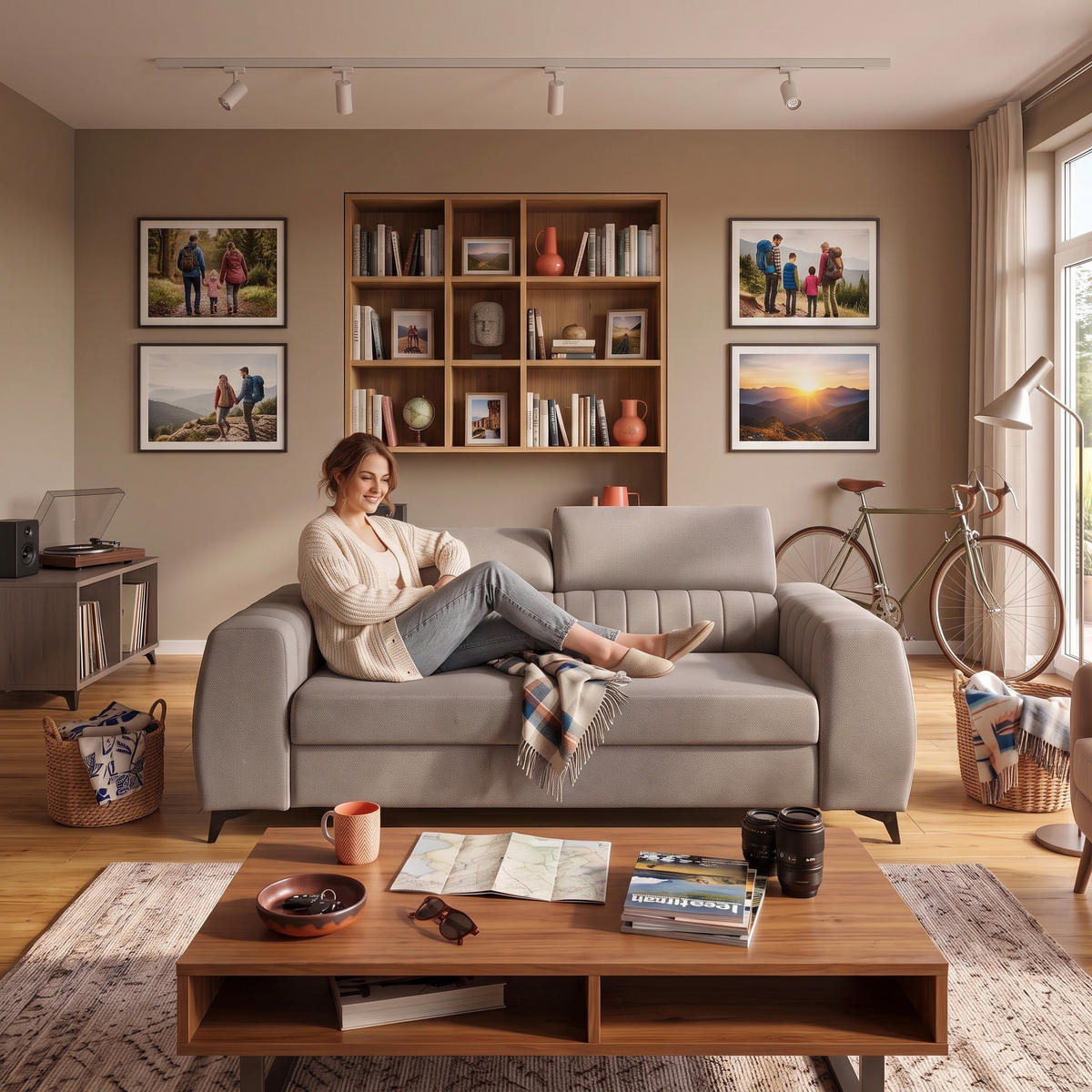 2-SITZER-SOFA PIERO 206 cm Velours Beige - Beige/Schwarz, Holz/Textil (206/95/100cm) - Muffo