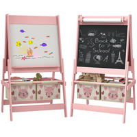 MALTAFEL DE-18185 3-in-1 mit Papierrolle, Tierdekor Rosa - Pink, Holzwerkstoff (46.5/93/54cm) - ComfortXL