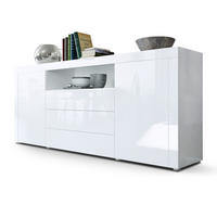 SIDEBOARD Santiago Weiß Hochglanz / Weiß Hochglanz - Weiß Hochglanz, Holzwerkstoff (167/72/35cm) - Vladon