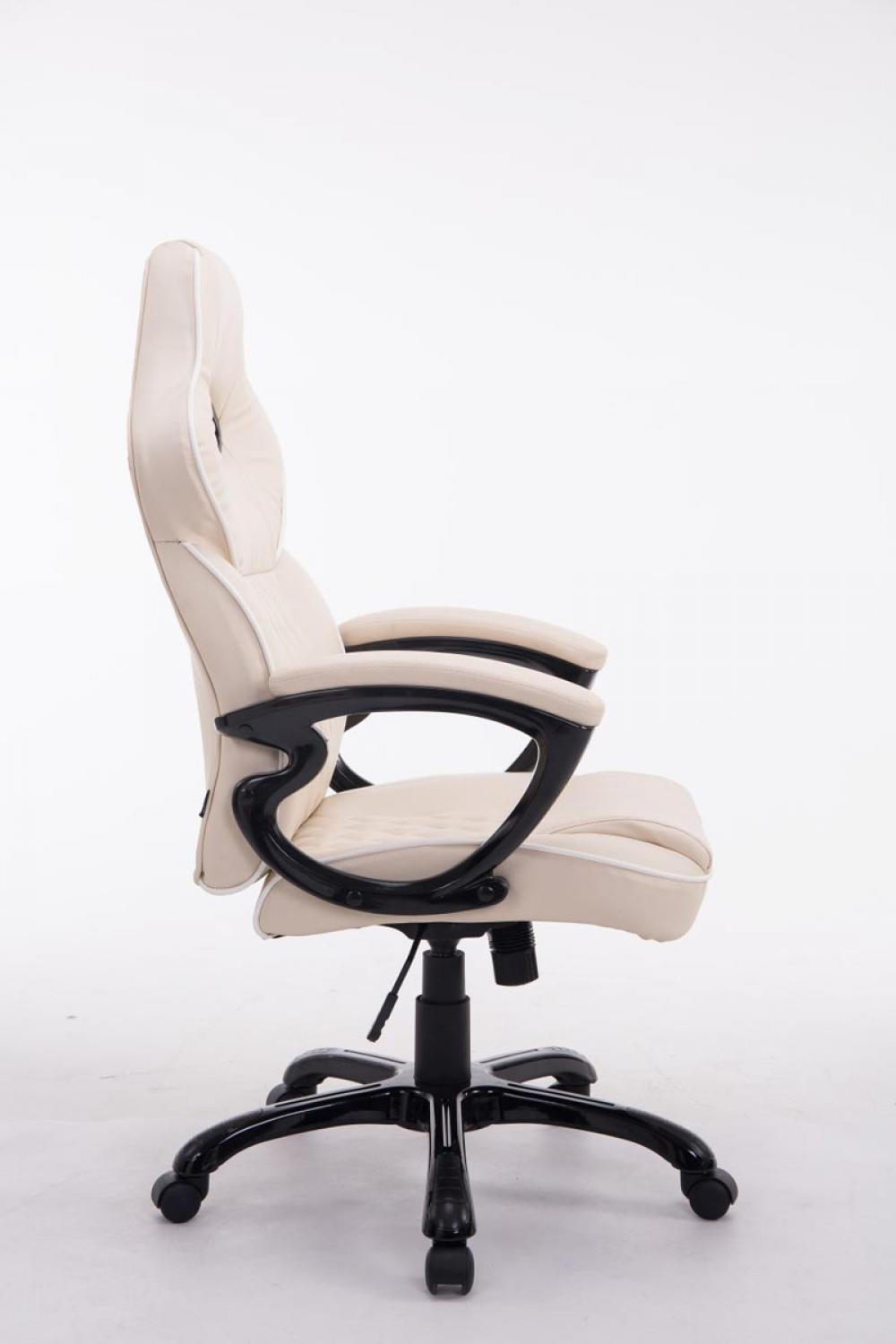 CHEFSESSEL Lederlook creme - Creme/Schwarz, Kunststoff/Textil (66/114/72cm) - CLP