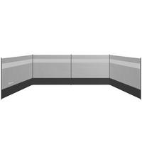 WINDSCHUTZ 4er Set Polyester Stahl Grau - Grau, Kunststoff (1/140cm) - Outsunny