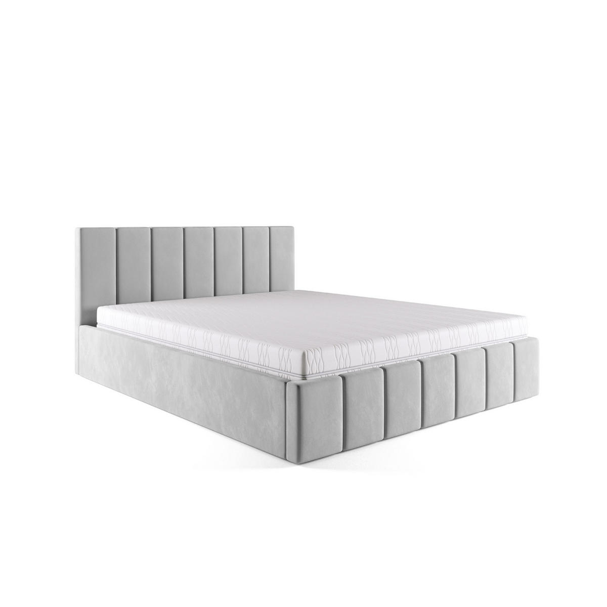 POLSTERBETT Doppelbett PESARO 140x200 cm, Hellgrau - Hellgrau, Textil (140/200cm) - Fedve