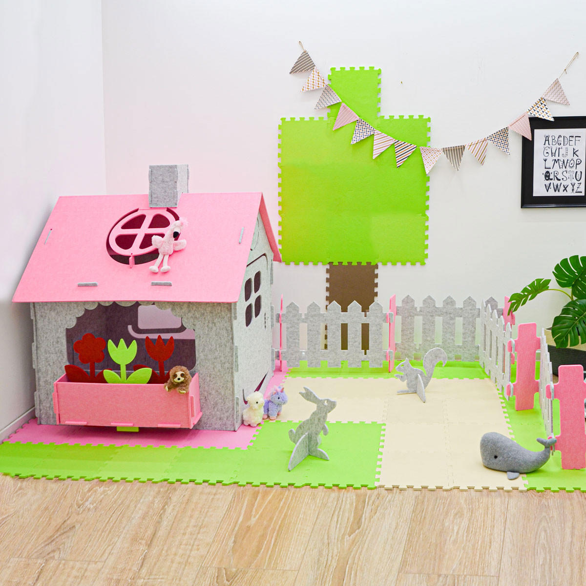 FILZ-SPIELHAUS 110/100/124 Pink - Pink, Kunststoff (100/125/110cm) - smalla