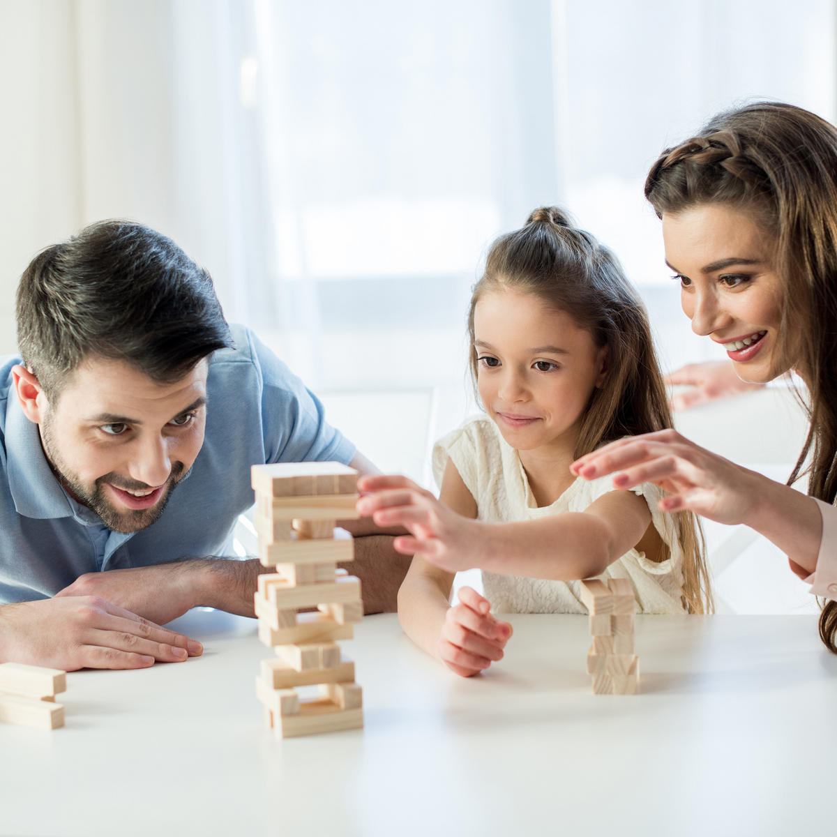 WACKELTURM - Hellbraun, Holz (8/7cm) - Relaxdays