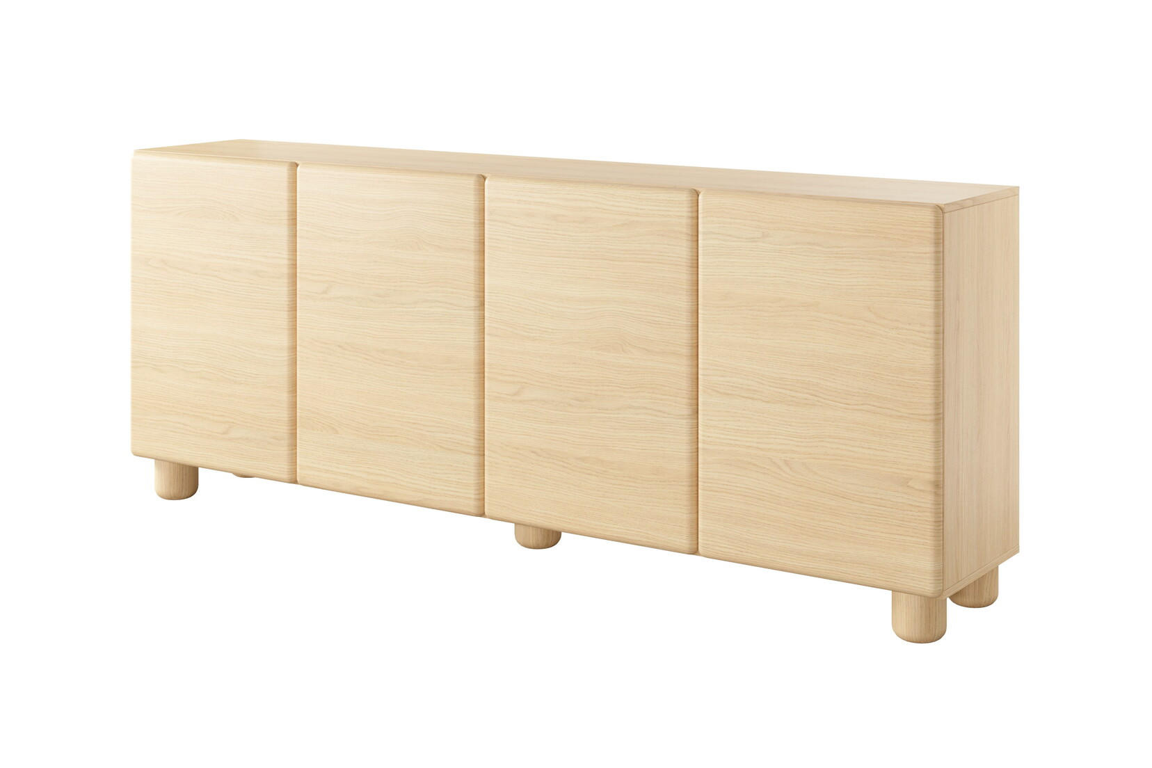 KOMMODE 200 cm auf Füßen Bloom, 4 Türen, Boho, Eiche Vicenza - Eichefarben, Holz (200/80/38cm) - Emporius