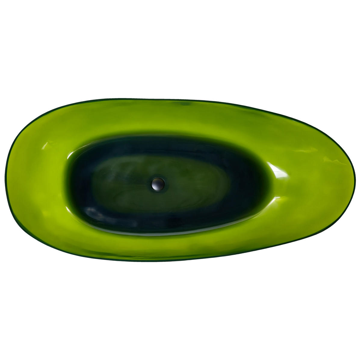 BADEWANNE 78x169x53 cm transparent Blancarena - Grün, Kunststoff (78/53/169cm) - Beliani