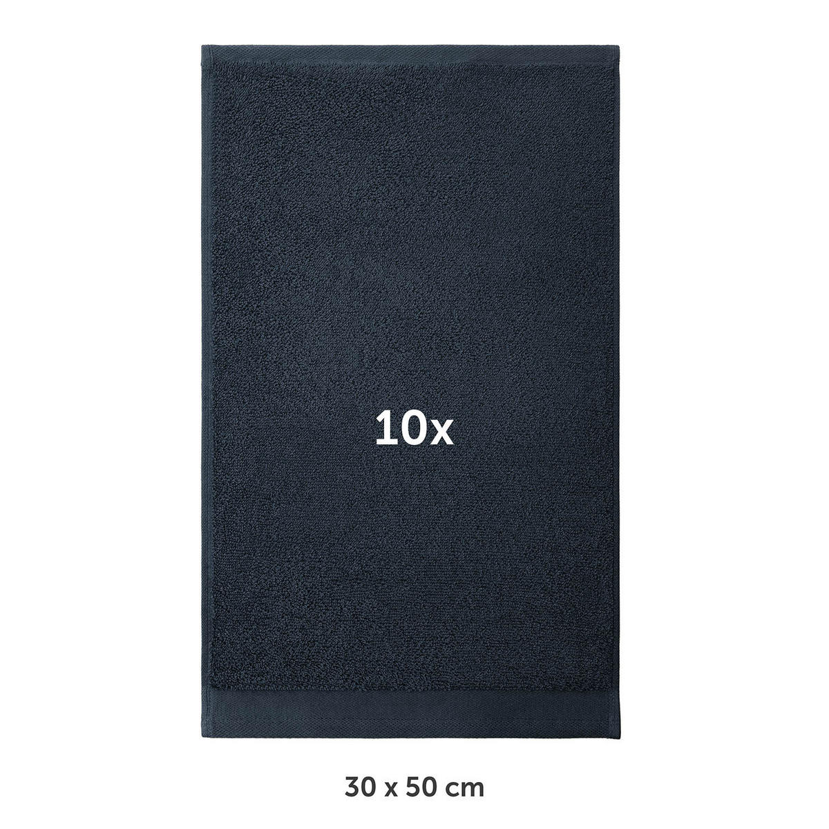 RUČNÍK PRO HOSTY sada 10 ks, 10x ručník pro hosty 30/30 cm, tmavomodrá - tmavomodrá, textil (30/30cm) - Blumtal