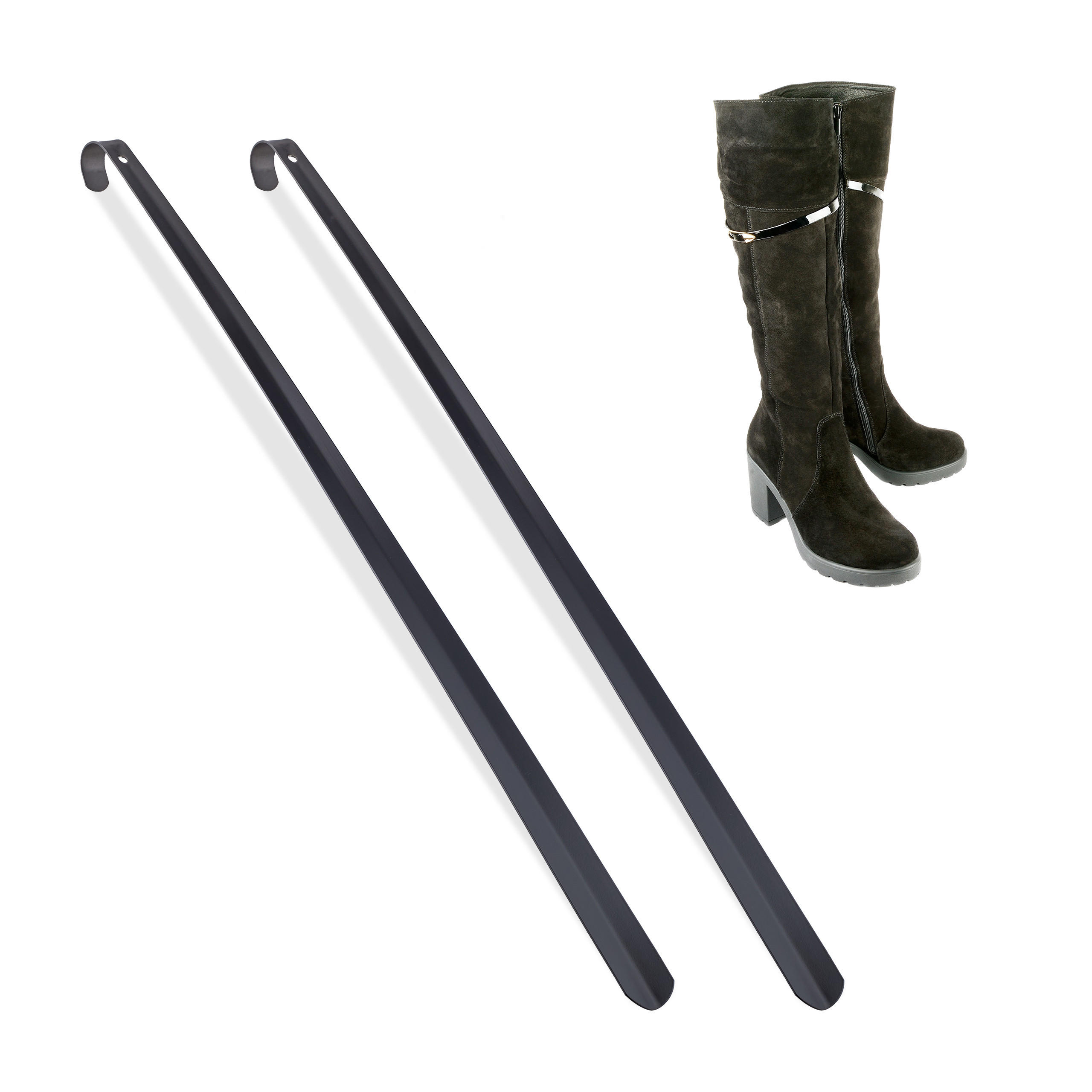 SKOHORN Svart 2-pack metall 70 cm 70/3.5/3.5 cm