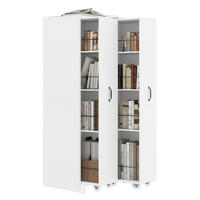 HIGHBOARD 51,5/41/158 cm in Weiß mit 8 offenen Fächern und Rollen - Weiß, Holzwerkstoff (51.5/158/41cm) - BEAOK