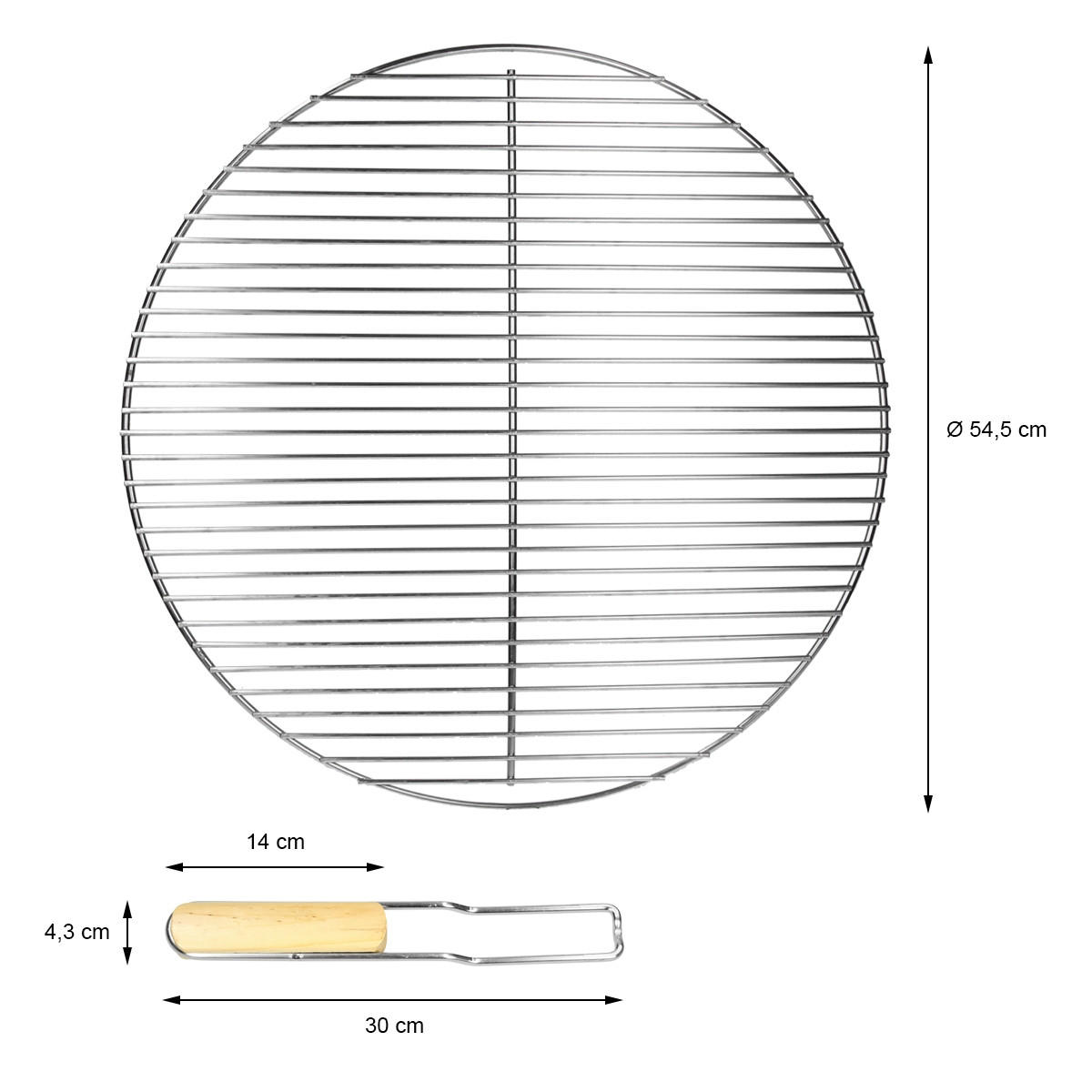 GRILLROST - Silberfarben, Metall (54.5/54.5cm) - BBQ Boss