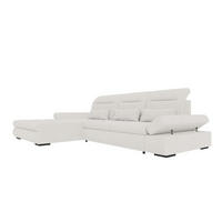 ECKSOFA Toscana Plus Strukturstoff inkl. Schlaffunktion - Creme, Textil (179/300cm) - 99rooms