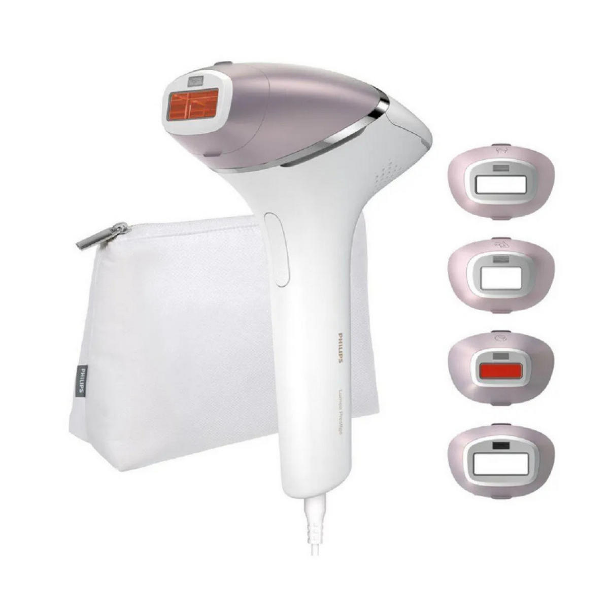 HAARENTFERNER IPL Gerät Weiß, 450000 Lichtimpulse, 4 Aufsätze, Körperpflege, Gesichtspflege, Intimbereich, Langzeit Haarreduktion, Beauty Gerät - Weiß, Kunststoff (16/22/9.6cm) - Philips