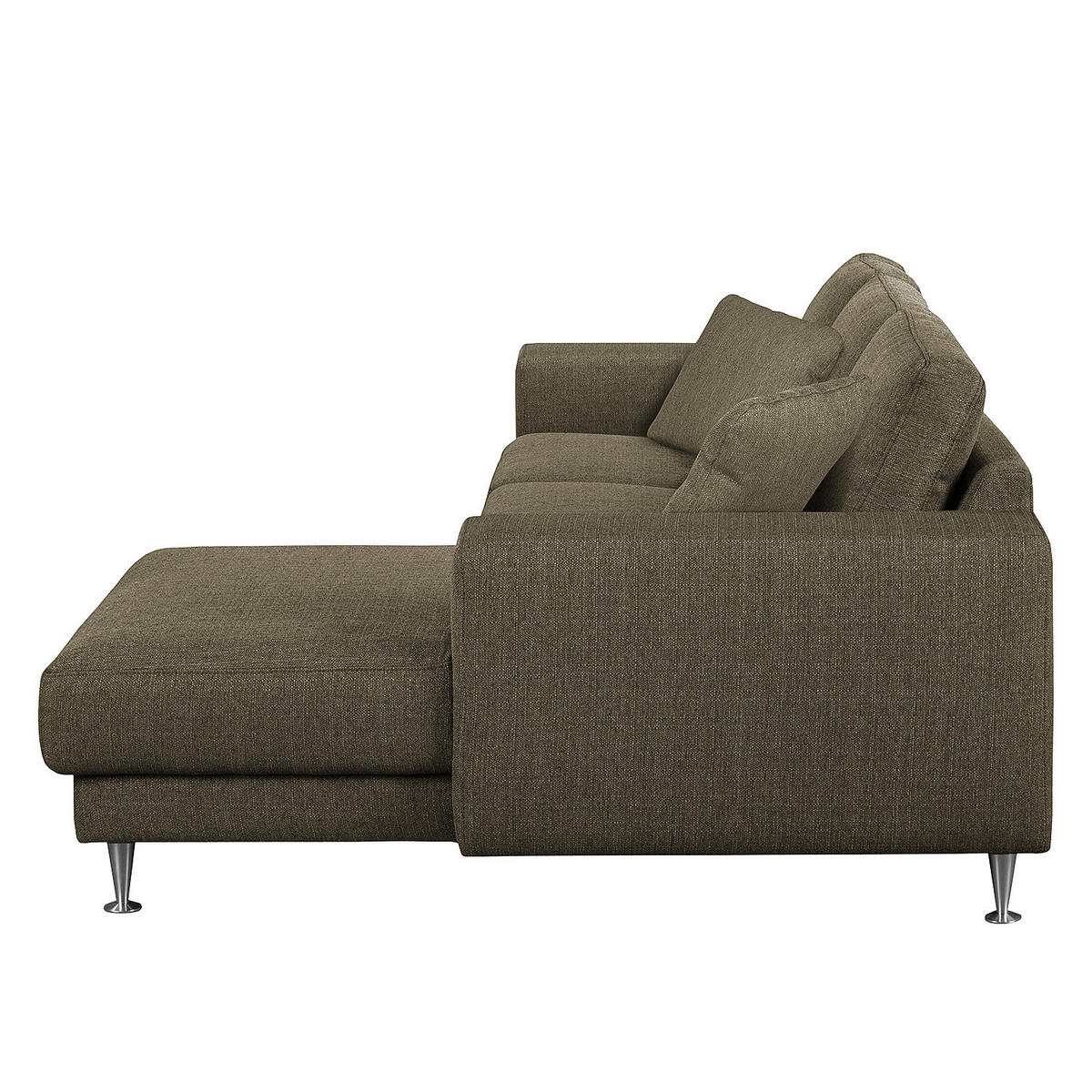 ECKSOFA mit Longchair - Strukturstoff - Beige, Textil (235/150cm) - home24