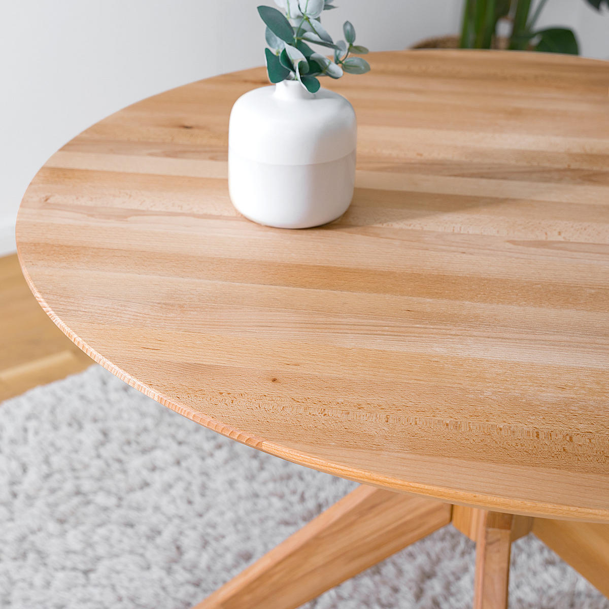 ESSTISCH - Buche massiv - Buchefarben, Holz (105/105/75cm) - home24