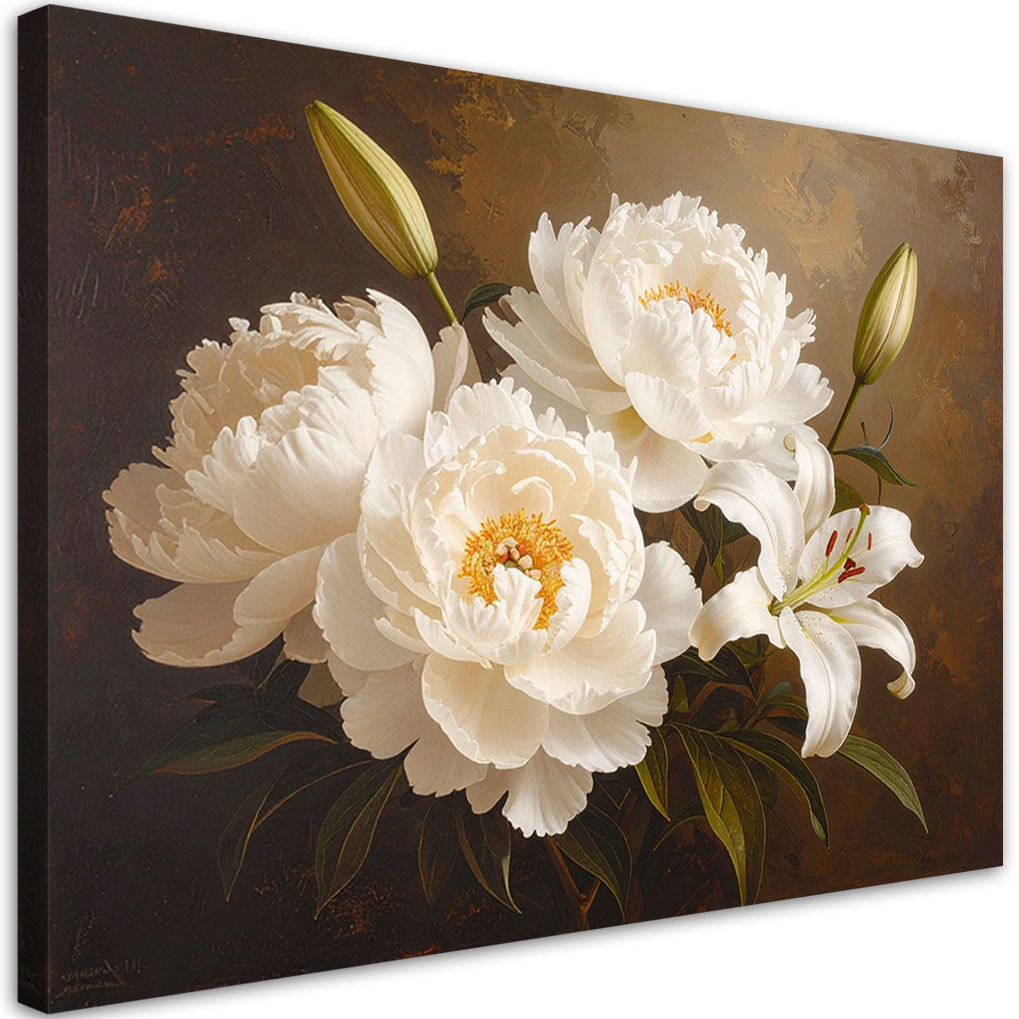 LEINWANDBILD Blumen 120x80cm - Braun, Textil (120/80cm) - Feeby