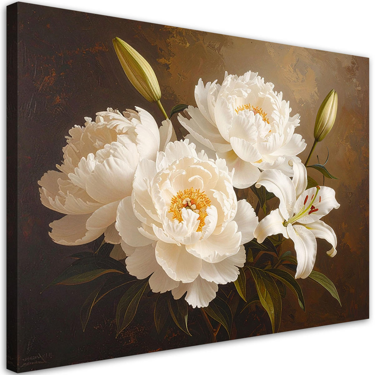 LEINWANDBILD Blumen 120x80cm - Braun, Textil (120/80cm) - Feeby