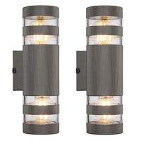 WANDLEUCHTE HAYES Glas Anthrazit, 2-flammig, 2er Set - Anthrazit, Glas (6.5/22/22cm) - Globo Lighting