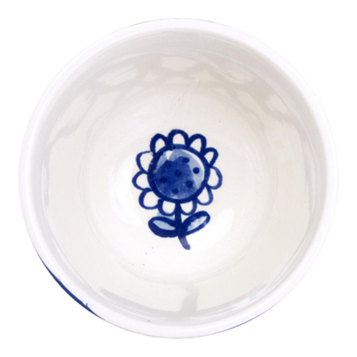 SCHALE Blume in Blau - 14cm - Blau, Keramik (14.3/9/14.3cm) - Blond Amsterdam
