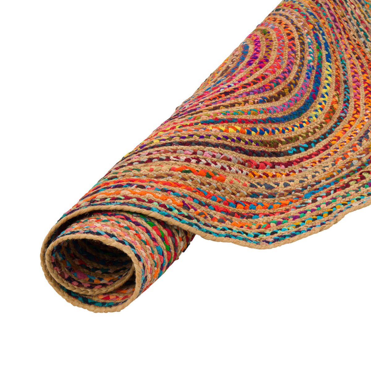 TEPPICH JUTE BAUMWOLLE SALSA - Multicolor, Textil (120/120cm) - Pergamon