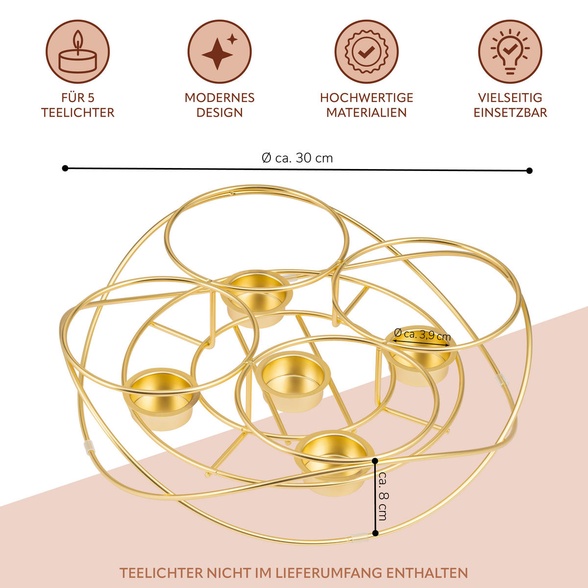 SPEISEWÄRMER, Gold - Goldfarben, Metall (30/8cm) - bremermann