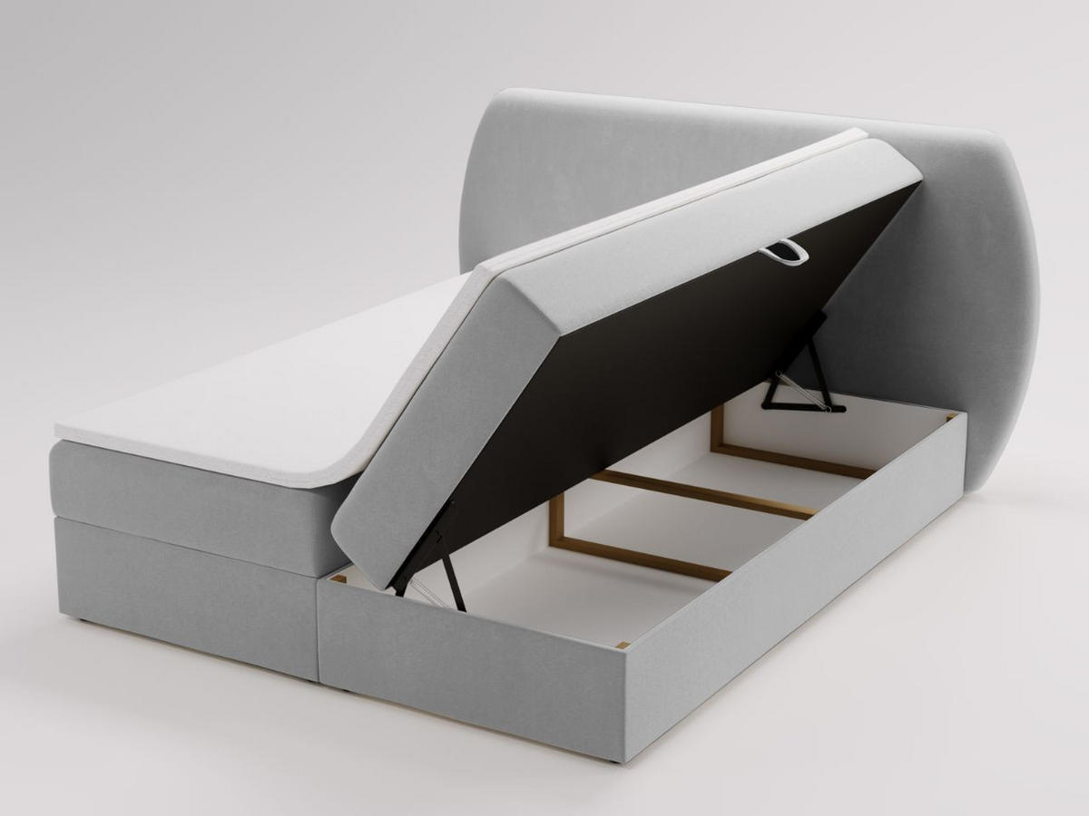 BOXBETT Bogota 140x200 Hellgrau - Hellgrau, Holz/Textil (140/200cm) - Graingold