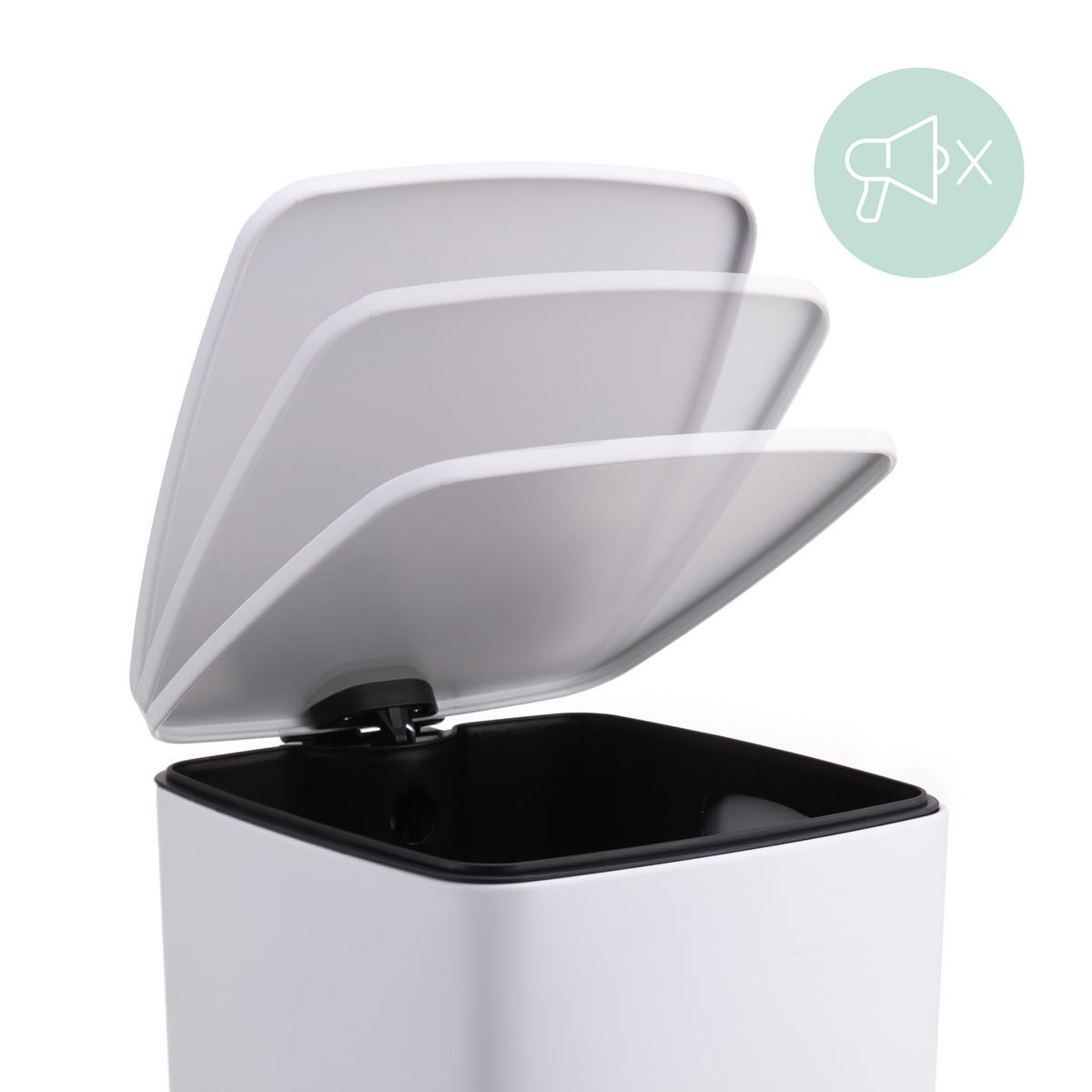 MÜLLEIMER - Weiß, Kunststoff/Metall (29/53/34cm) - Relaxdays