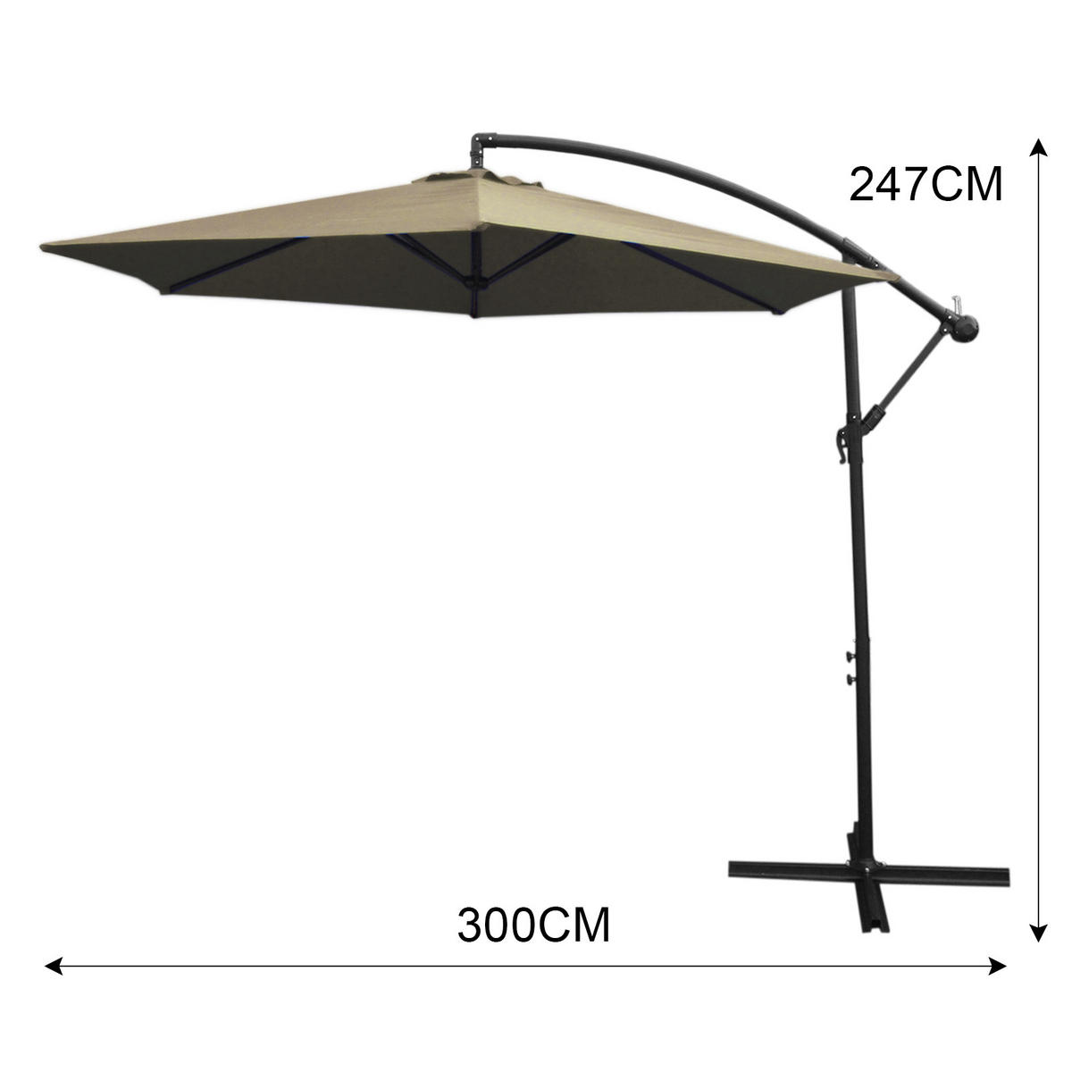 SONNENSCHIRM 3M - Beige - Beige, Textil/Metall (300/300cm) - Monstershop