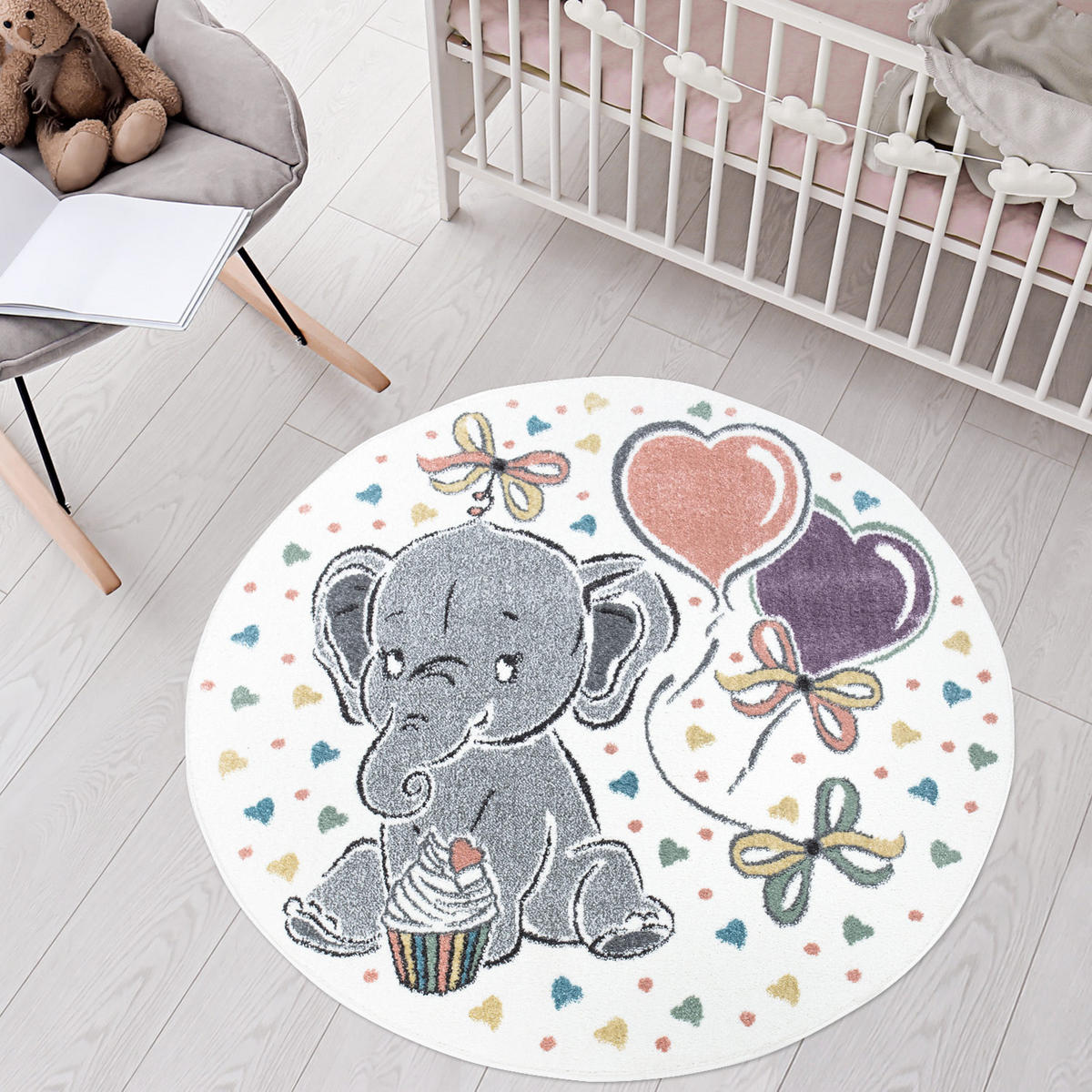 KINDERTEPPICH Anime 896 Creme 120 cm Rund - Multicolor/Creme, Textil (120/120cm) - carpet city