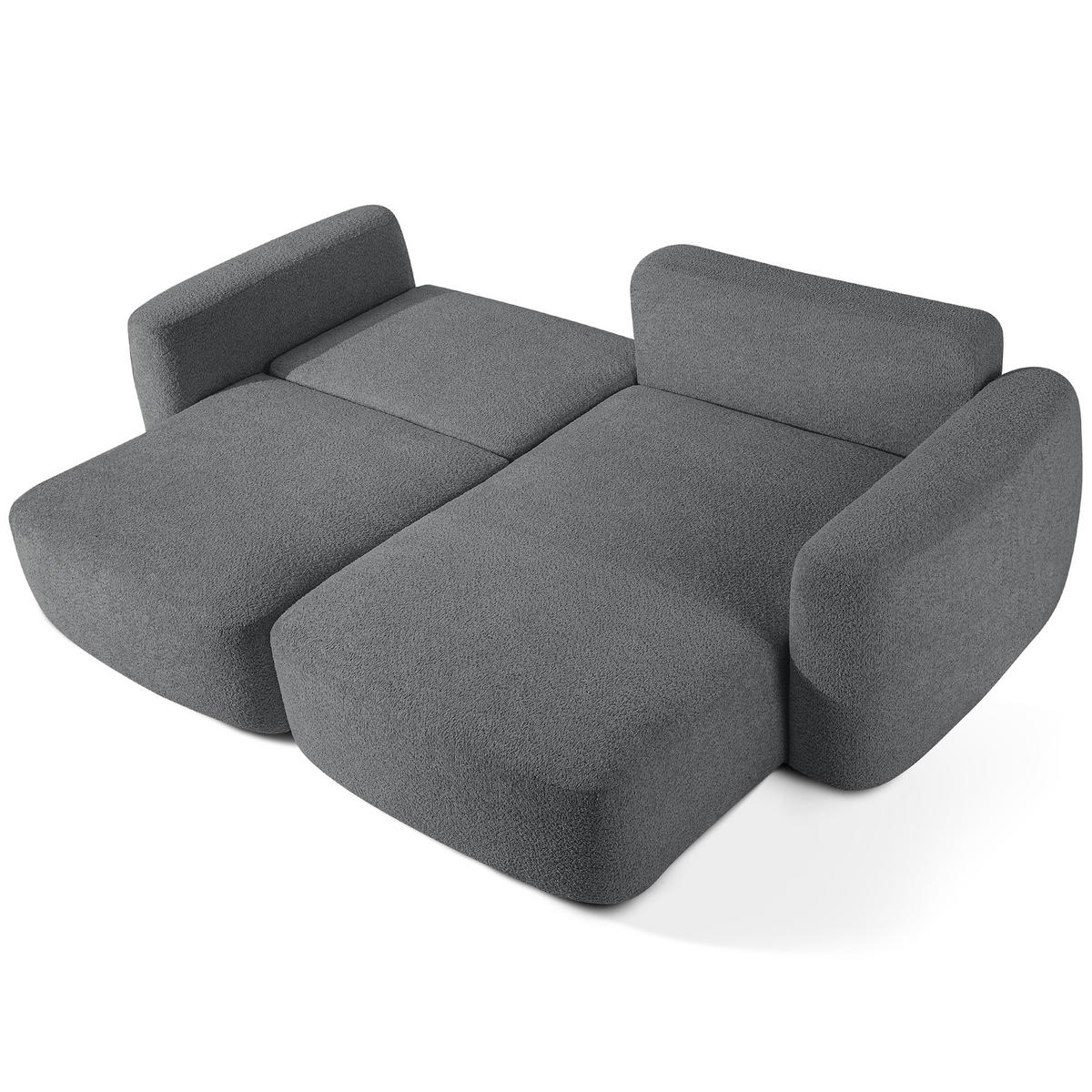 ECKSOFA rechts ELOSA - Dunkelgrau, Holz/Textil (245/165cm) - KONSIMO®